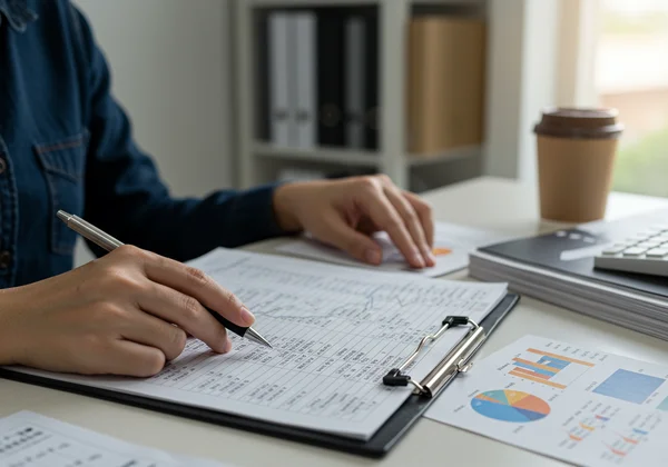 Person organizing data or managing structured tasks