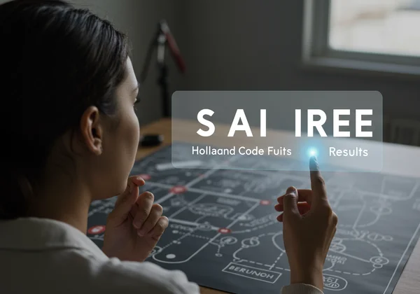 Pessoa a ver os resultados do Código Holland, a planear os próximos passos