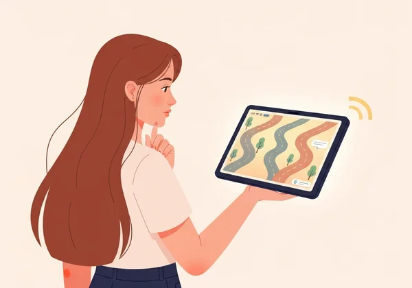 GPS guiando uma pessoa em um caminho de carreira