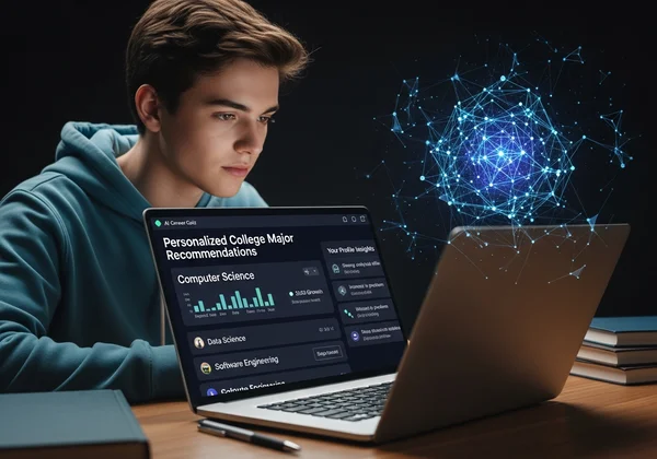 AI-powered career quiz personalizing major recommendations