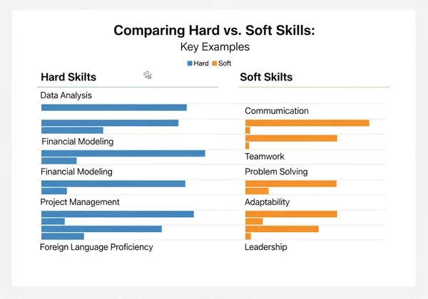 Chart comparing hard versus soft skills examples