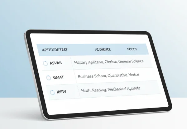 Career aptitude test comparison chart